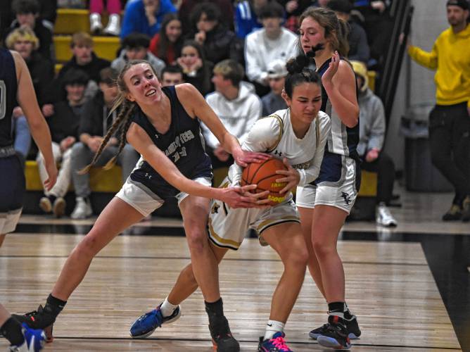 Franklin Tech’s Lea Chapman, left, and Pioneer’s Natalie Rios battle for possession of the ball earlier this season in Northfield. Franklin Tech’s Lea Chapman, left, and Pioneer’s Natalie Rios battle for possession of the ball earlier this season in Northfield.