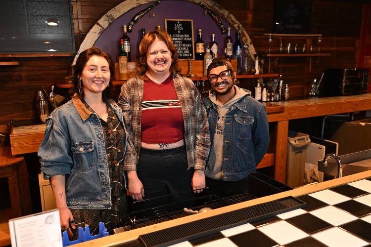 Co-owners, from left, Jackie Matellian, Sage Territo and Asa Rosario at Last Ditch in Greenfield.