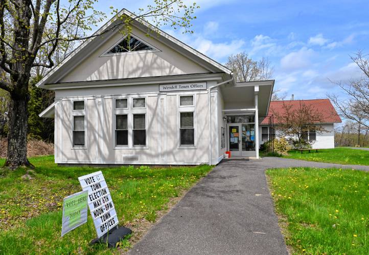 People vote in the Wendell Town Offices.