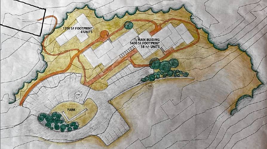 A site plan for Noble Home owner Noah Grunberg’s proposed development at Stone Farm Lane in Greenfield. A site plan for Noble Home owner Noah Grunberg’s proposed development at Stone Farm Lane in Greenfield.