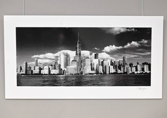 “Clouds, Manhattan, NYC,” one of 12 photos by Paul Jablon currently on display at the Greenfield Public Library.