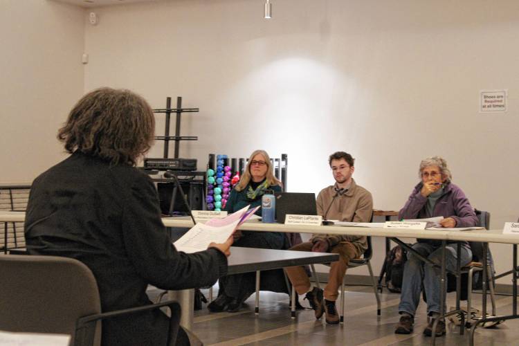 Housing Activist Joan Marie Jackson speaks before the Community Preservation Committee in favor of the Greenfield Housing Authority's housing projects. Housing Activist Joan Marie Jackson speaks before the Community Preservation Committee in favor of the Greenfield Housing Authority's housing projects.