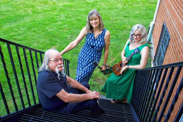 The band Just Fine Thank You will perform on July 31 as part of the First Congregational Church of Montague’s summer concert series. The band is made up of western Massachusetts natives Robin Hoffman, Becky Lang and Dave Pratt. The band Just Fine Thank You will perform on July 31 as part of the First Congregational Church of Montague’s summer concert series. The band is made up of western Massachusetts natives Robin Hoffman, Becky Lang and Dave Pratt.