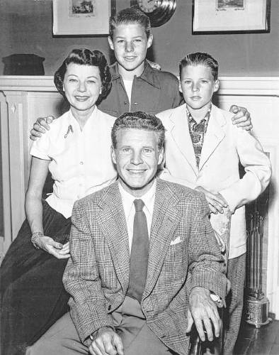 “The Adventures of Ozzie and Harriet,” loosely based on the home life of the title characters and their two sons, David and Ricky, was a popular ABC television show that ran from 1952 until 1966. The family is pictured here in 1952.