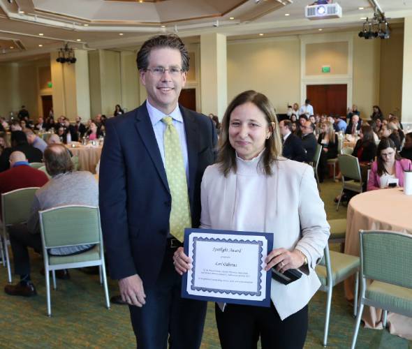 Northwestern Assistant District Attorney and Child Protection Unit Chief Lori Odierna and Northwestern First Assistant District Attorney Steven Gagne. Odierna was honored April 3 with the Massachusetts District Attorneys Association’s Spotlight Award.