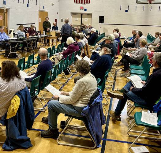 Sixty-four voter attended Heath’s Annual Town Meeting on Saturday at the Jacobs Road Municipal Center.