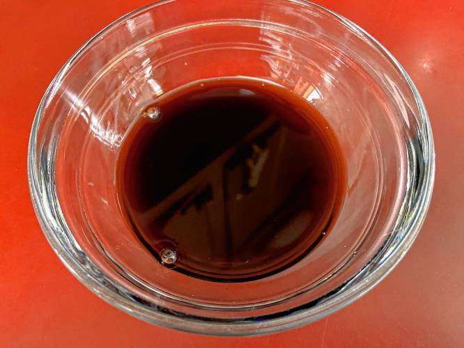 This week, I returned to a tried and true favorite, the maple balsamic vinaigrette recipe I devised for my “Pudding Hollow Cookbook.” In the fall, I like to make my vinaigrettes with tart, local cider vinegar. In the winter and spring, however, I like the more complex flavor of balsamic.
