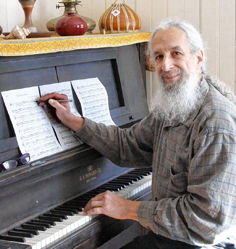 Yosl Kurland of Colrain at the piano. Kurland will perform at the Legacy of Pete Seeger concert on April 5 in Greenfield.