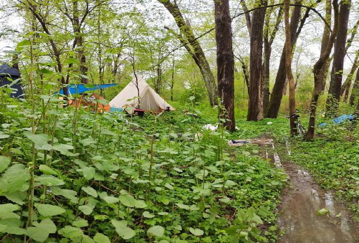 A homeless encampment at Green River Park faces consistent flooding. A homeless encampment at Green River Park faces consistent flooding.
