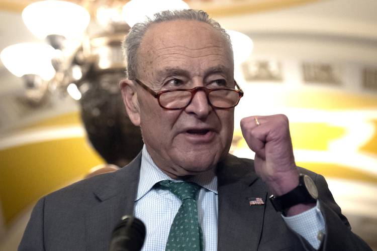 Sen. Charles Schumer, D-N.Y. after a Senate policy luncheon on March 11.