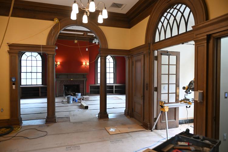 The renovated former entrance stack room will be the reading and conversation room to the Tilton Library in South Deerfield.