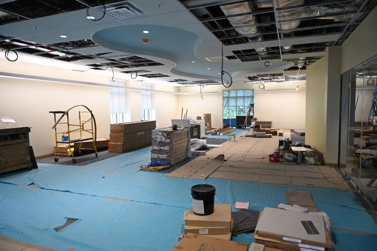 What will be the children’s room on the first floor of the addition to the Tilton Library in South Deerfield.