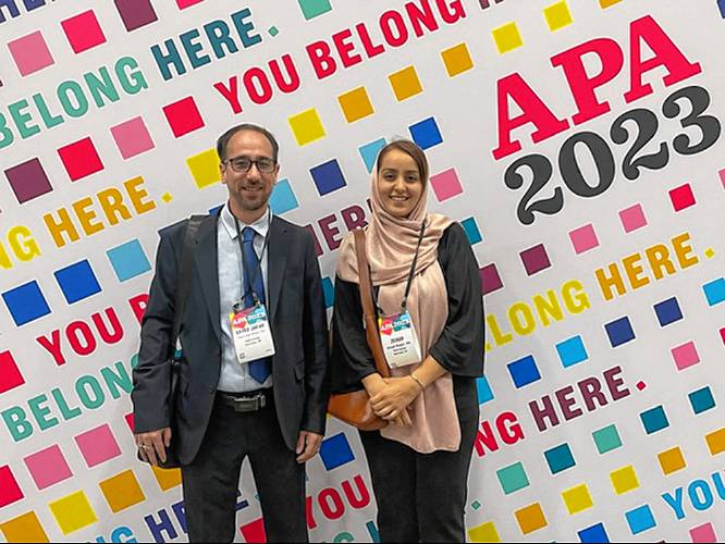 Sayed Jafar Ahmadi and Zeinab Musavi receive an International Humanitarian Award from the American Psychological Association. Sayed Jafar Ahmadi and Zeinab Musavi receive an International Humanitarian Award from the American Psychological Association.