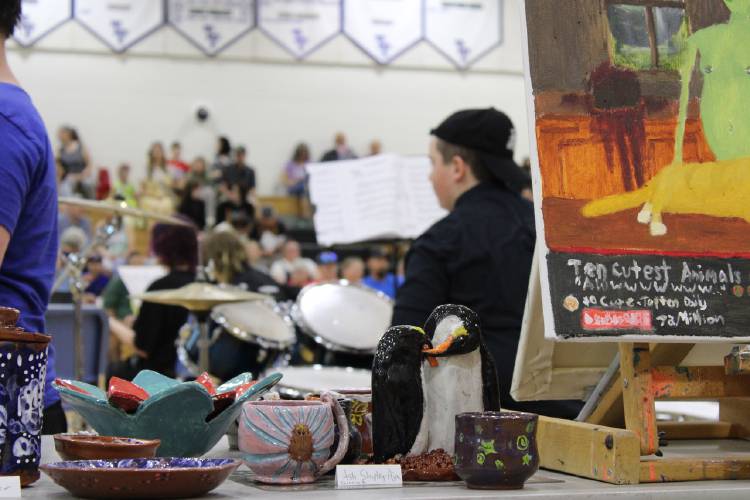 Turners Falls High School and Great Falls Middle School students and their families gathered for an evening of music and art as part of the 2025 Arts Night on May 16, an event which hadn’t been held since before the pandemic.