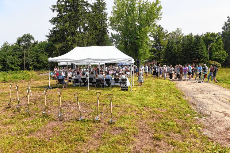 A groundbreaking ceremony was held on Friday morning for the new Shutesbury library.