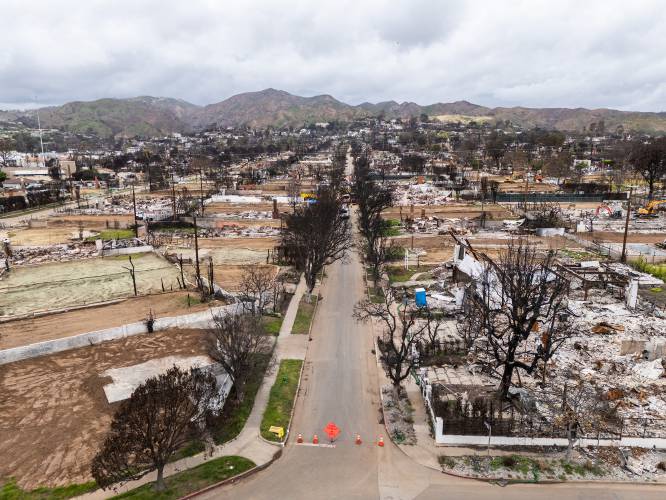 Drummond Street near Sunset Boulevard in Pacific Palisades, California, on April 17, in the aftermath of the devastating wildfire. The Garden Cinemas in Greenfield is collaborating with a nonprofit to collect donations for victims of the southern California wildfires by selling tickets to a theatrical slate of trailers, never-before-seen footage and behind-the-scenes content. Drummond Street near Sunset Boulevard in Pacific Palisades, California, on April 17, in the aftermath of the devastating wildfire. The Garden Cinemas in Greenfield is collaborating with a nonprofit to collect donations for victims of the southern California wildfires by selling tickets to a theatrical slate of trailers, never-before-seen footage and behind-the-scenes content.