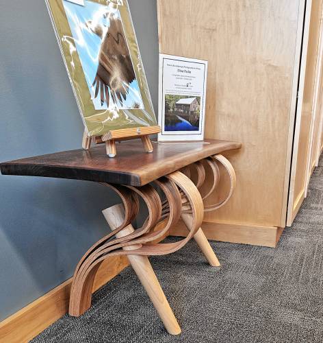 Erving Public Library will host an artist’s reception for fine furniture made by Massachusetts College of Liberal Arts students, instructed by Mitch Ryerson, on Sunday, Oct. 6, at 11 a.m.
