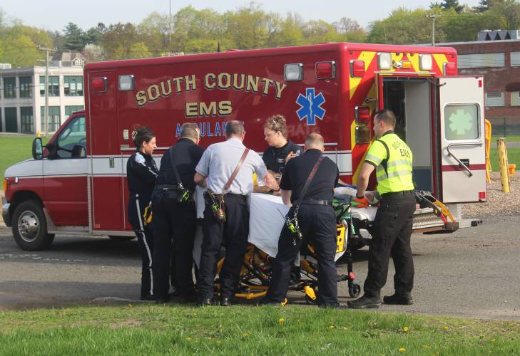 A 29-year-old Bernardston man was airlifted from Greenfield to Baystate Medical Center in Springfield following a motorcycle crash in Deerfield on Tuesday.