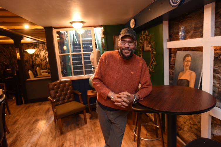 Owner Michaelangelo Wescott is opening Le Peacock, a speakeasy-themed bar and eatery, on Tuesday, Nov. 21, on Bridge Street in Shelburne Falls.
