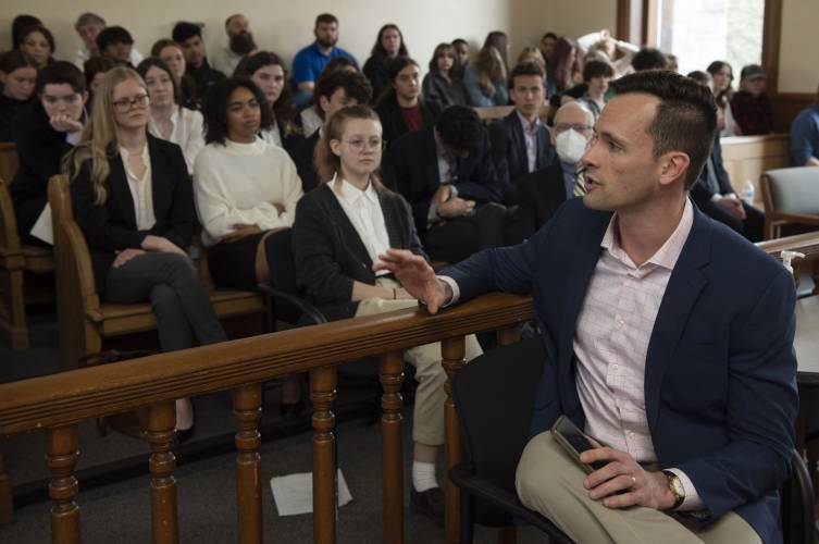 Jesse Rhodes, a professor of political science at the University of Massachusetts Amherst, speaks to a group of students about voting in 2023. Rhodes will present “A Republic ... If You Can Keep It: Why Your Vote (Still) Matters” on Thursday, May 8. Jesse Rhodes, a professor of political science at the University of Massachusetts Amherst, speaks to a group of students about voting in 2023. Rhodes will present “A Republic ... If You Can Keep It: Why Your Vote (Still) Matters” on Thursday, May 8.
