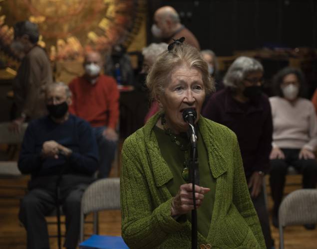Rosemary Caine rehearsing with the Young @ Heart Chorus in 2022. “By the time I was in secondary school in the part of Ireland known as The Pale,” writes Caine, “any residue of the language was gone, or so I thought.” Rosemary Caine rehearsing with the Young @ Heart Chorus in 2022. “By the time I was in secondary school in the part of Ireland known as The Pale,” writes Caine, “any residue of the language was gone, or so I thought.”