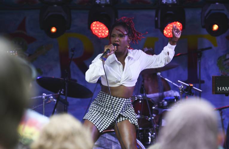 Southern Avenue from Memphis performs on the Vernville Stage on Saturday at the 20th StrangeCreek Campout at Camp Kee-wanee in Greenfield on Saturday.