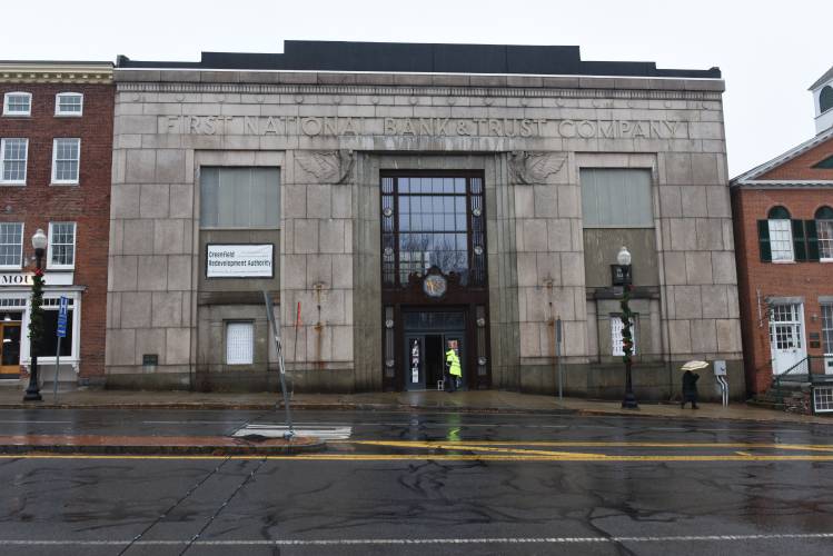 The former First National Bank building on Bank Row in Greenfield. The former First National Bank building on Bank Row in Greenfield.