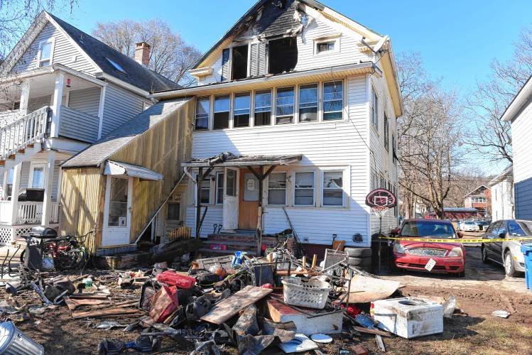 The rear of fire damaged residential building on G Street in the Patch section of Turners Falls. The rear of fire damaged residential building on G Street in the Patch section of Turners Falls.