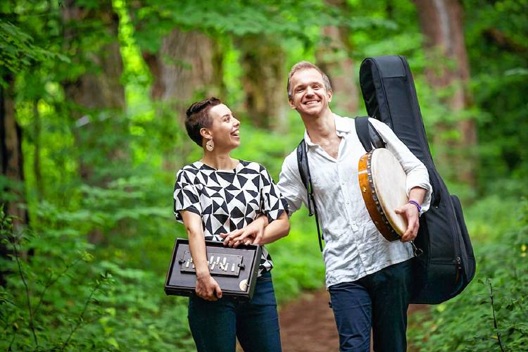 Luke Concannon and Stephanie Hollenberg, who are partners on and off the stage, met when she was working in Scotland. In addition to being a singer, Hollenberg, who will perform with her husband on Saturday night, is a student at the Harvard School of Divinity. 