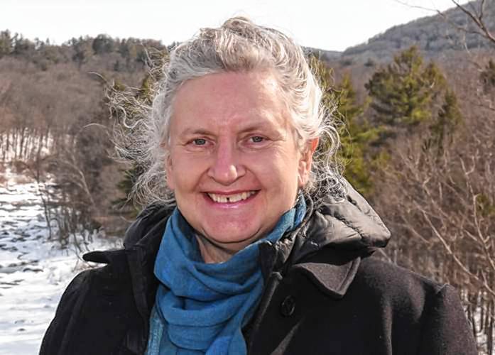 Hetty Startup in Shelburne Falls with the Deerfield River in the background. Hetty Startup in Shelburne Falls with the Deerfield River in the background.