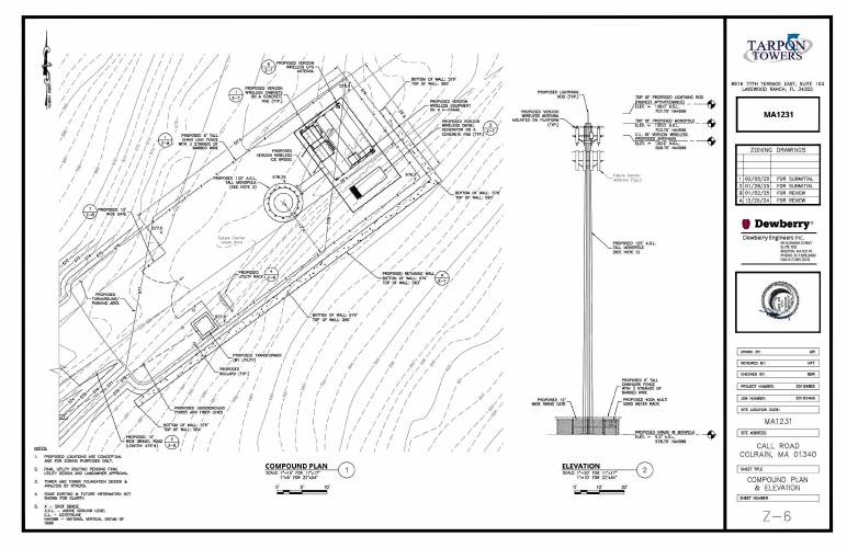 Tarpon Towers and Verizon are proposing to build a 125-foot cell tower on Call Road in Colrain. Tarpon Towers and Verizon are proposing to build a 125-foot cell tower on Call Road in Colrain.