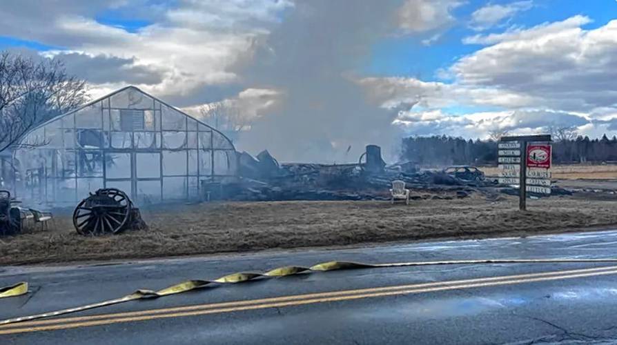 Firefighters from multiple towns responded to Red Fire Farm in Granby on Saturday. Firefighters from multiple towns responded to Red Fire Farm in Granby on Saturday.