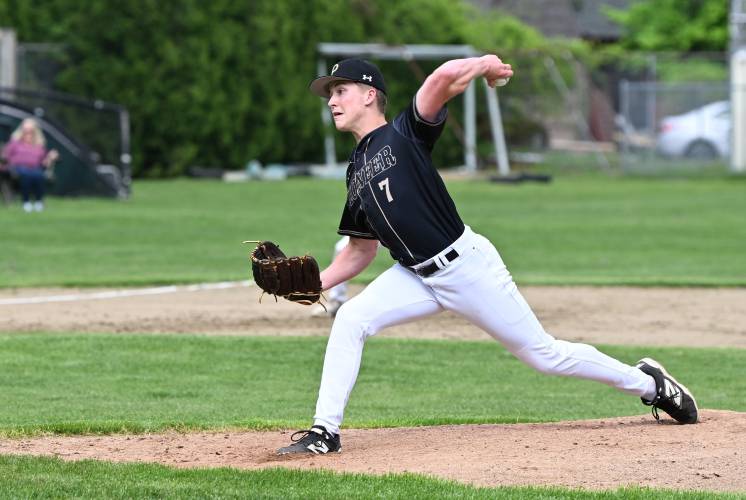 Pioneer’s Ben Werner pitches against Greenfield at Vets Field Wednesday. 