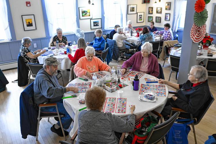 People participate in bingo at the Bernardston Senior Center. They start at 12:30 p.m. each Thursday inside the former Powers Institute building at 20 Church St. People participate in bingo at the Bernardston Senior Center. They start at 12:30 p.m. each Thursday inside the former Powers Institute building at 20 Church St.