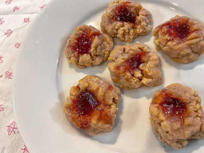 Peanut Butter and Jelly Cookies that are beyond simple to make. “I just prepared my favorite peanut-butter cookie dough ... and put little dabs of jam in the middle of each cookie.”