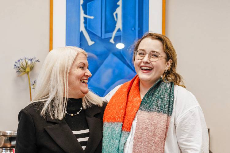 Stoneleigh Burnham's head of school, Laurie Lambert with Caitlin Kinnunen. 