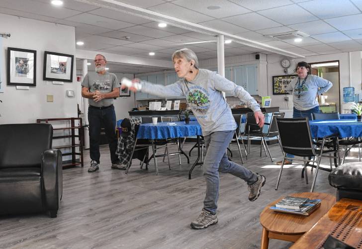 From left, Jim Whitcomb, his wife Betty Whitcomb and Robin Jenkins play Wii Bowling at the Northfield Senior Center. They play on Thursdays from 11:30 a.m. to 12:30 p.m.