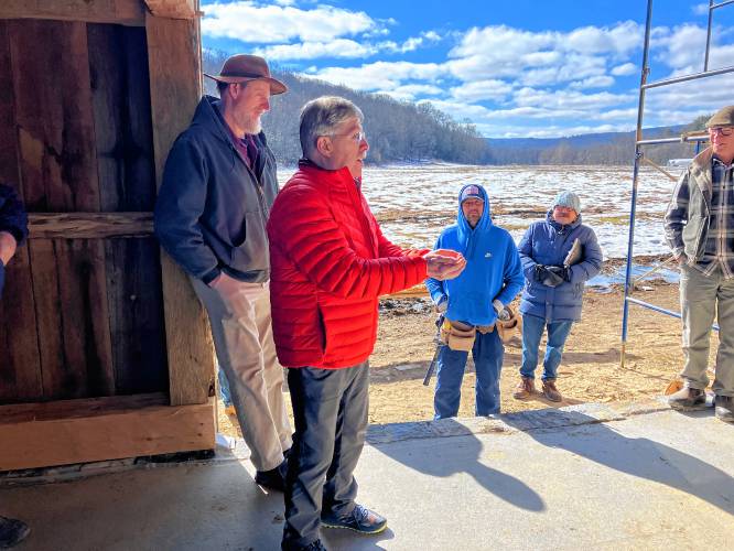 Shelburne glass artist Josh Simpson is donating original-style bullseye glass for the transoms at the Wilder Homestead in Buckland.