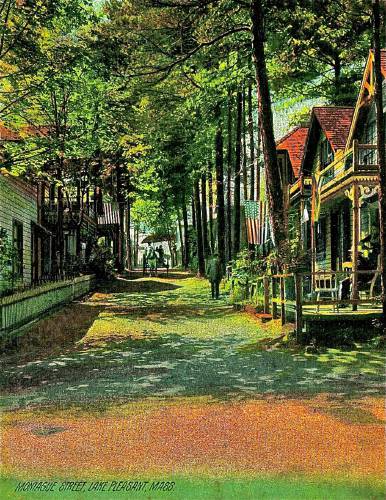 An historical image depicting Montague Street in Lake Pleasant.