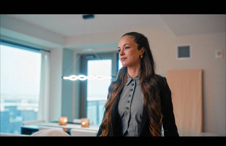 Alexis Knapp, who’s appeared in the “Pitch Perfect” series of films, is seen here in the independent film “Another Day in America.”