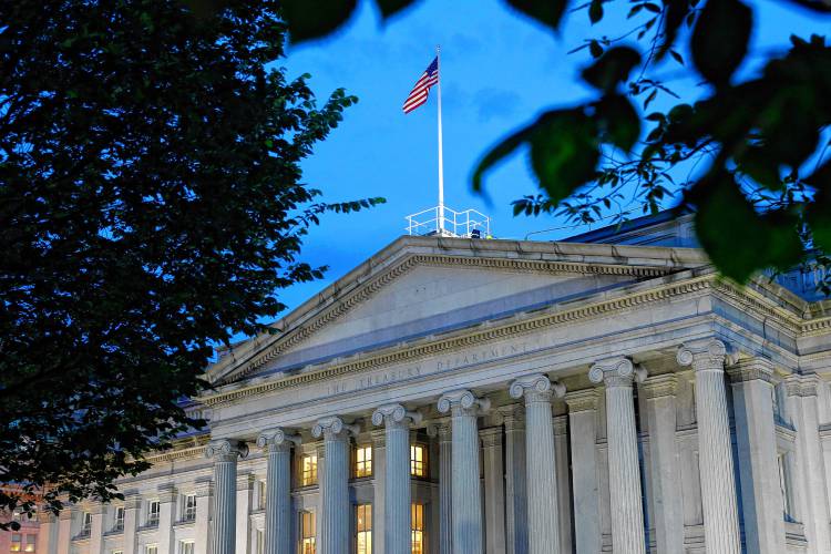 The U.S. Treasury Department building in Washington. The Treasury Department issue bonds to support government spending.