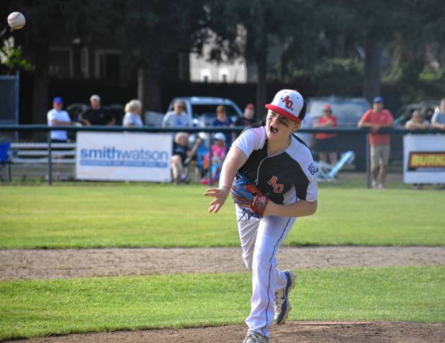 Athol-Orange’s Harry Doody tosses a pitch against Pittsfield during the Massachusetts Section 1 tournament last week in Pittsfield.