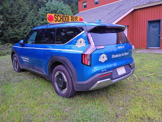 The Warwick School District’s electric Kia EV9 Wind is almost ready to hit the roads, which would likely make it the first fully electric school transportation vehicle in Franklin County.