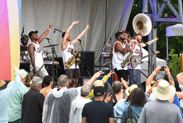 Snacktime plays the Deans Beans Stage on Saturday at the Green River Festival at the Franklin County Fairgrounds.