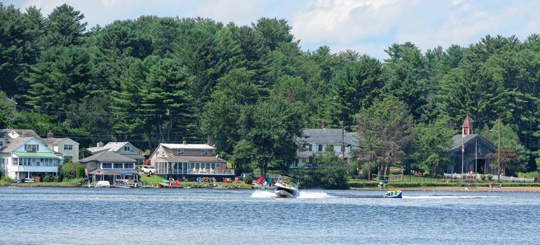 Lake Wyola in Shutesbury on Monday afternoon. A serious collision involving two boats that injured one person on Lake Wyola in June is prompting town officials to consider forming a committee to examine overhauling a bylaw that governs use of the 128-acre site.
