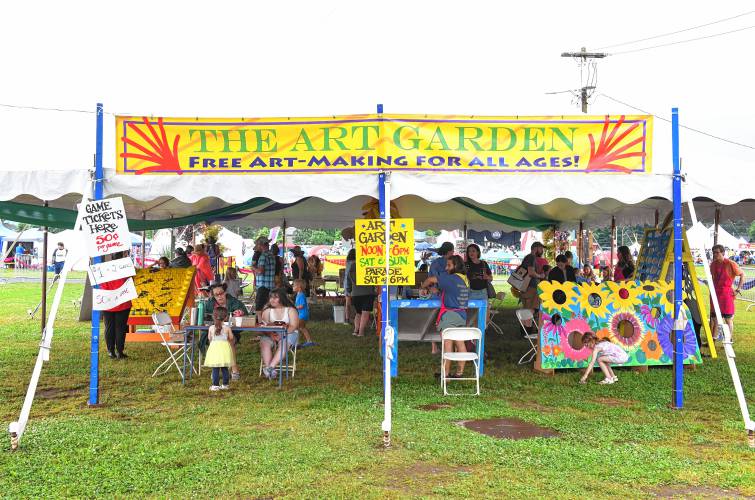 The Art Garden for children and adults on Saturday at the Green River Festival at the Franklin County Fairgrounds.