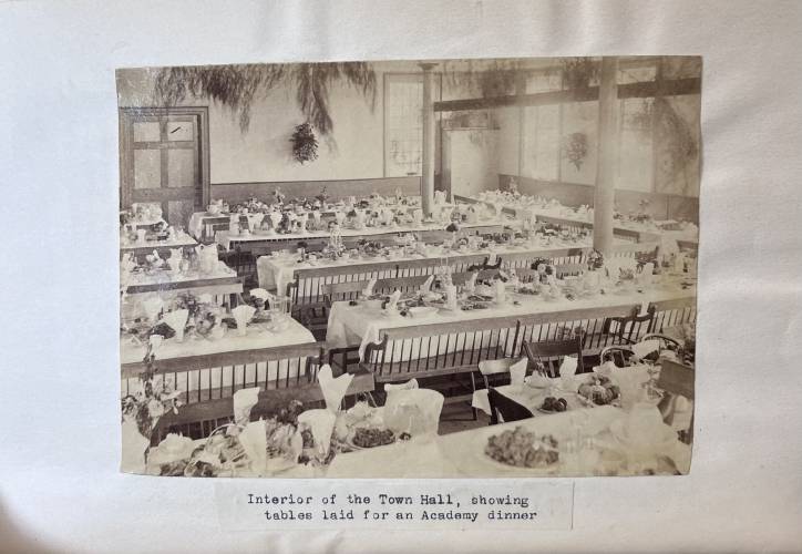 A photograph of the interior of Ashfield Town Hall is included in “History of Ashfield,” which recently resurfaced and is in the town’s archives.