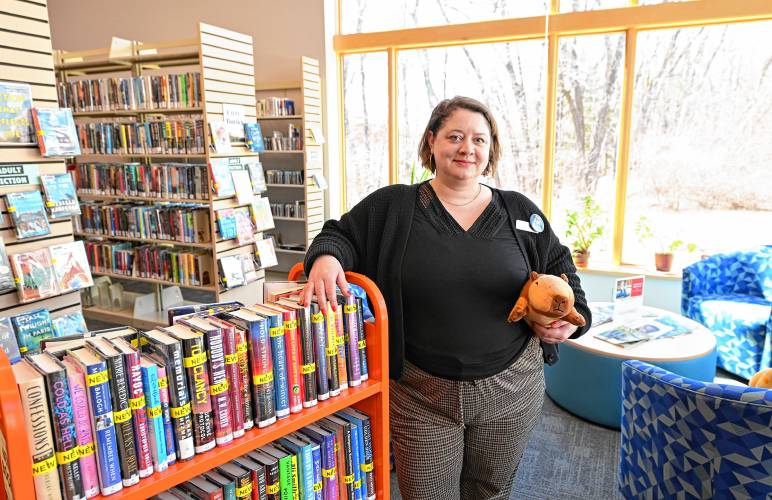 Erving Public Library Director Abigail Baines. The library is celebrating its fifth anniversary in its building.