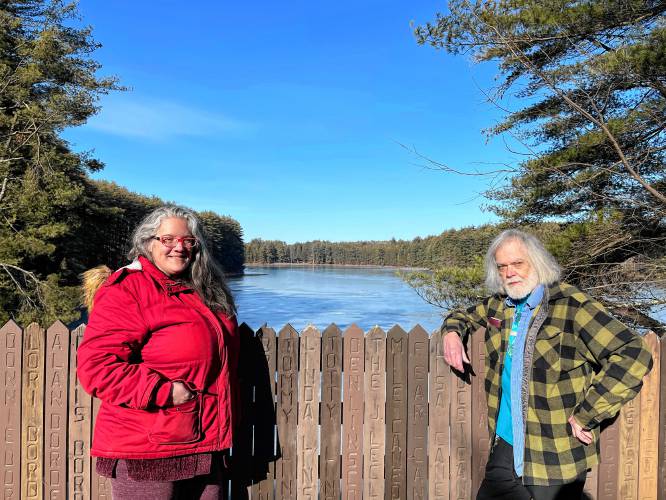 Kara Kharmah and David James on the Bridge of Names in Lake Pleasant.