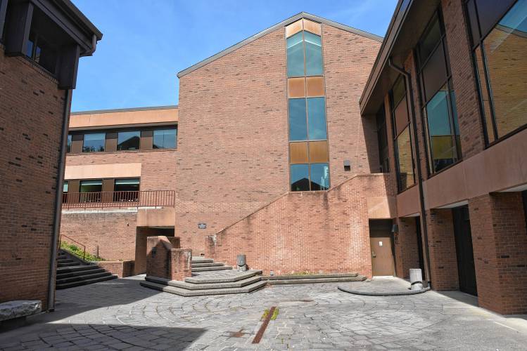 The south courtyard at Greenfield Community College is slated to be renovated starting in June.